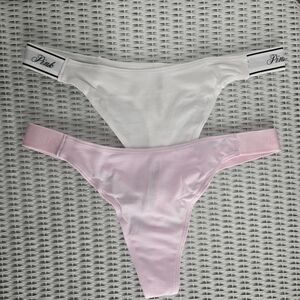 PINK Victoria Secret Pink and White Thong Set
